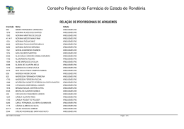 aptos ariquemes - CRF-RO / Conselho Regional de Farmácia de