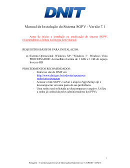 Manual de Instalação do Sistema SGPV - Versão 7.1