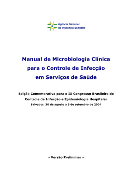 Manual de Microbiologia Clínica para o Controle de Infecção em