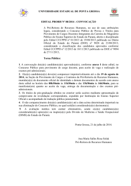 edital prorh nº 88-2014 - Universidade Estadual de Ponta Grossa