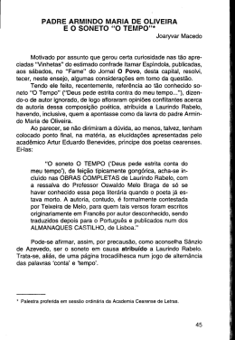 Padre Armindo Maria de Oliveira e o Soneto "O Tempo"