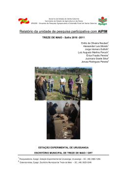 Relatório da unidade de pesquisa participativa com AIPIM