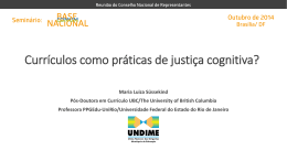 Tema:Currículos como práticas de justiça cognitiva?