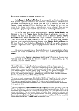 Carta Comissão CEV Luiz Eduardo da Rocha Merlino Informações