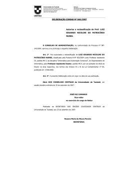 DELIBERAÇÃO CONSAD Nº 046/2007 Autoriza a