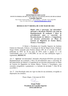 Conselho Superior RESOLUÇÃO Nº 040/2014, DE