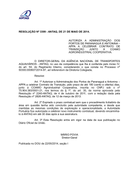 resolução nº 3399 - antaq, de 21 de maio de 2014. autoriza a