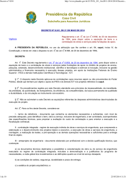 Decreto Presidencial Nº 8.241,de 21 de Maio de 2014