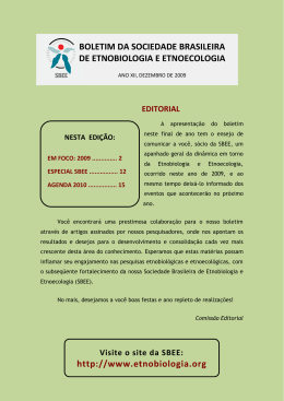 Boletim 1 DEZ_2009 - Sociedade Brasileira de Etnobiologia e