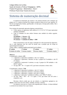 Sistema de numeração decimal - Colégio Militar de Curitiba