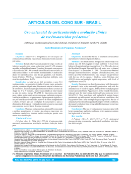 BRASIL Uso antenatal de corticosteróide e evolução clínica de