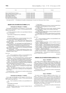 Aviso n.º 3913/2014 - Unidade Local de Saúde do Baixo Alentejo