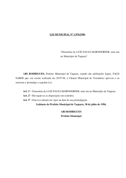 LEI MUNICIPAL Nº 1.976/1996 “Denomina de LUIZ PAULO