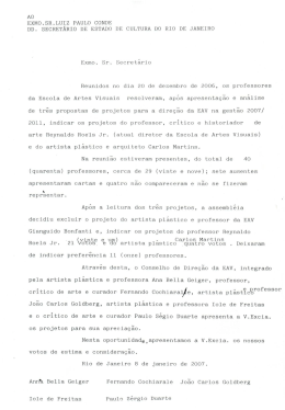 AO EXMO.SR.LUIZ PAULO CONDE DD. SECRETÁRIO DE