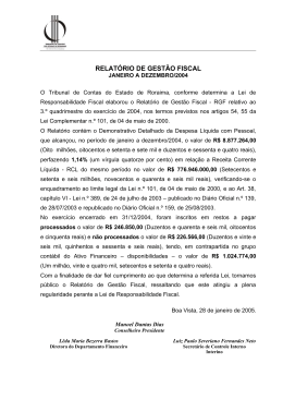 terceiro quadrimestre - Tribunal de Contas do Estado de Roraima