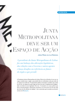 Entrevista - Área Metropolitana de Lisboa