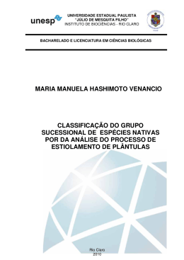 MARIA MANUELA HASHIMOTO VENANCIO CLASSIFICAÇÃO DO
