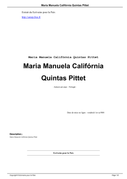 Maria Manuela Califórnia Quintas Pittet