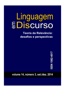 Linguagem em (Dis)curso, v. 14, n. 3 - Programa de Pós