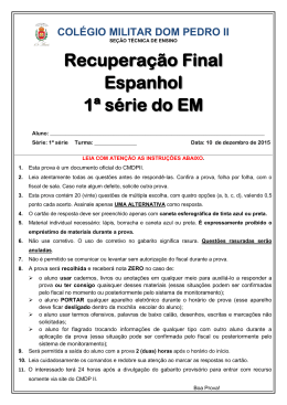 Recuperação Final Espanhol 1ª série do EM
