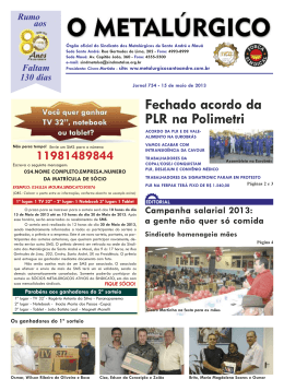 Edição 754 14/05/2013 - Sindicato dos Metalúrgicos de Santo
