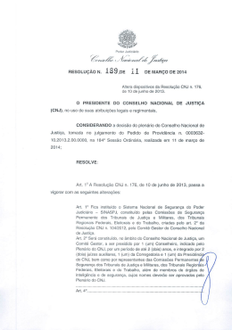 RESOLUÇÃO N. 189,DE 11 DE MARÇO DE 2014