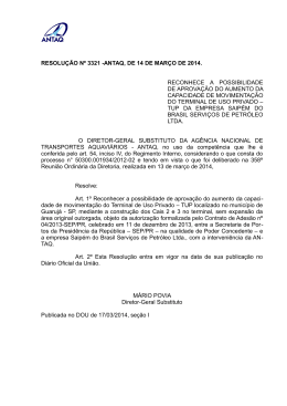 resolução nº 3321 -antaq, de 14 de março de 2014. reconhece a