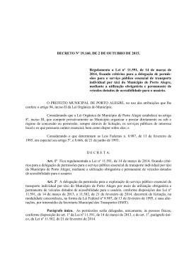 Decreto 19160 - Prefeitura Municipal de Porto Alegre