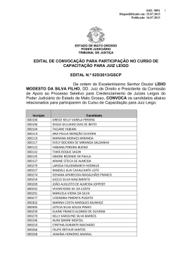 edital n. 025/2013 - convocação para o curso de formação juiz leigo