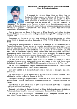 Biografia do Coronel de Infantaria Diogo Maria da Silva
