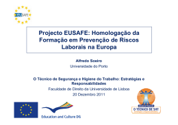 Projecto EUSAFE: Homologação da Formação em