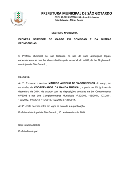 Decreto nº. 218-2014 - Exoneração Marcos Aurélio