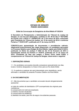 Edital de Convocação 05/2014 - Tribunal de Justiça de Sergipe