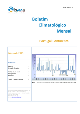 Boletim Climatológico, Março 2015 - Instituto Português do Mar e da