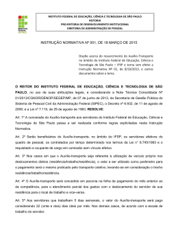 INSTRUÇÃO NORMATIVA Nº 001, DE 18 MARÇO DE 2015