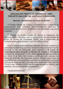 npj projeto balcão de justiça e cidadania