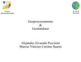 Geoprocessamento & Geodatabase Alejandro Alvarado Peccinini