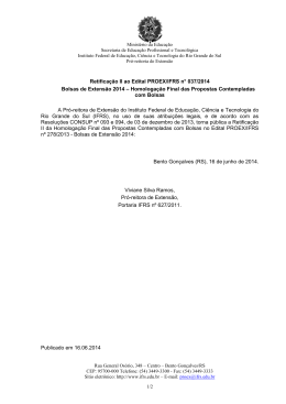 Retificação II ao Edital PROEX/IFRS nº 037/2014