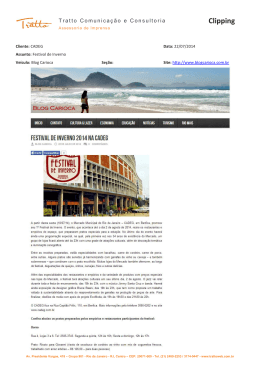 CADEG – Blog Carioca – Clipping Internet – 22 de julho