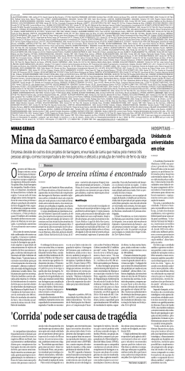 Mina da Samarco é embargada