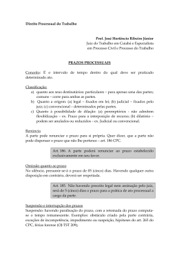 Direito Processual do Trabalho Prof. José Hortêncio Ribeiro Júnior