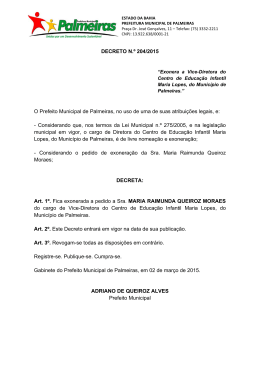 Decreto n.º 204/2015 - Portal da Prefeitura Municipal de Palmeiras