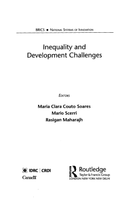 BRICS • NATIONAL SYSTEMS OF INNOVATION Inequality and