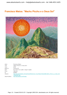 Francisco Matos: "Machu Picchu e o Deus Sol"