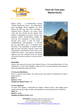 Factsheet 3 - Train Tours to Machu Picchu 2010 port