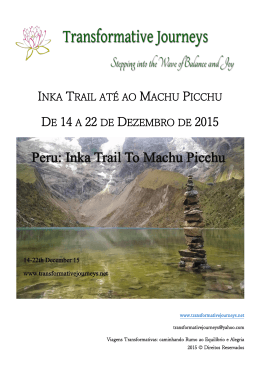 Manual de Jornada Inka Trail até ao Machu Picchu