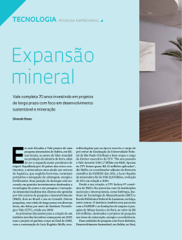 Expansão mineral - Revista Pesquisa FAPESP