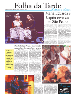 Maria Eduarda e Capitu revivem no São Pedro