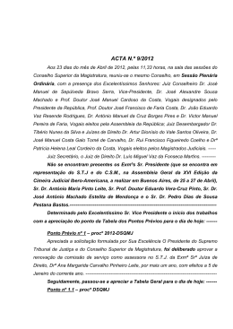 ACTA N.º 9/2012 - ao Conselho Superior da Magistratura