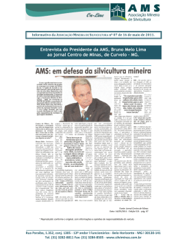 Entrevista do Presidente da AMS, Bruno Melo Lima ao jornal Centro